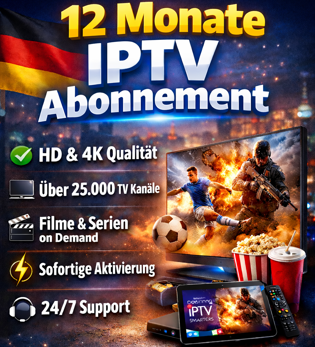 12 Monate IPTV Abonnement Deutschland