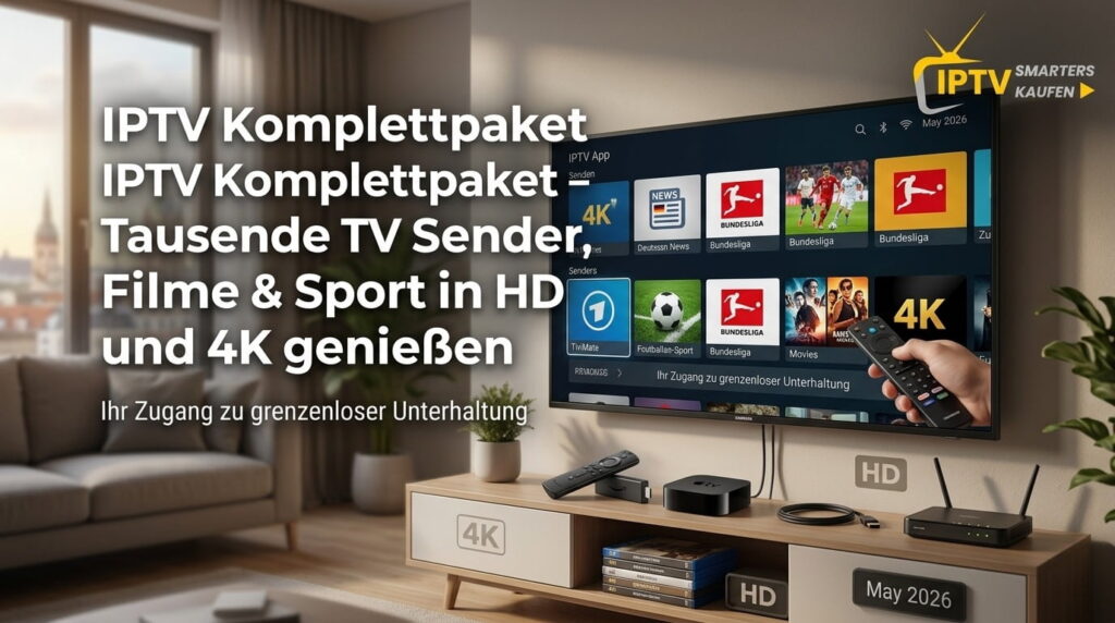 IPTV Komplettpaket freischalten – Tausende TV Sender, Filme & Sport in HD und 4K genießen